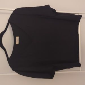 ARITZIA BABATON RANDY Black Boxy Cropped Short Sleeve Top Size M
